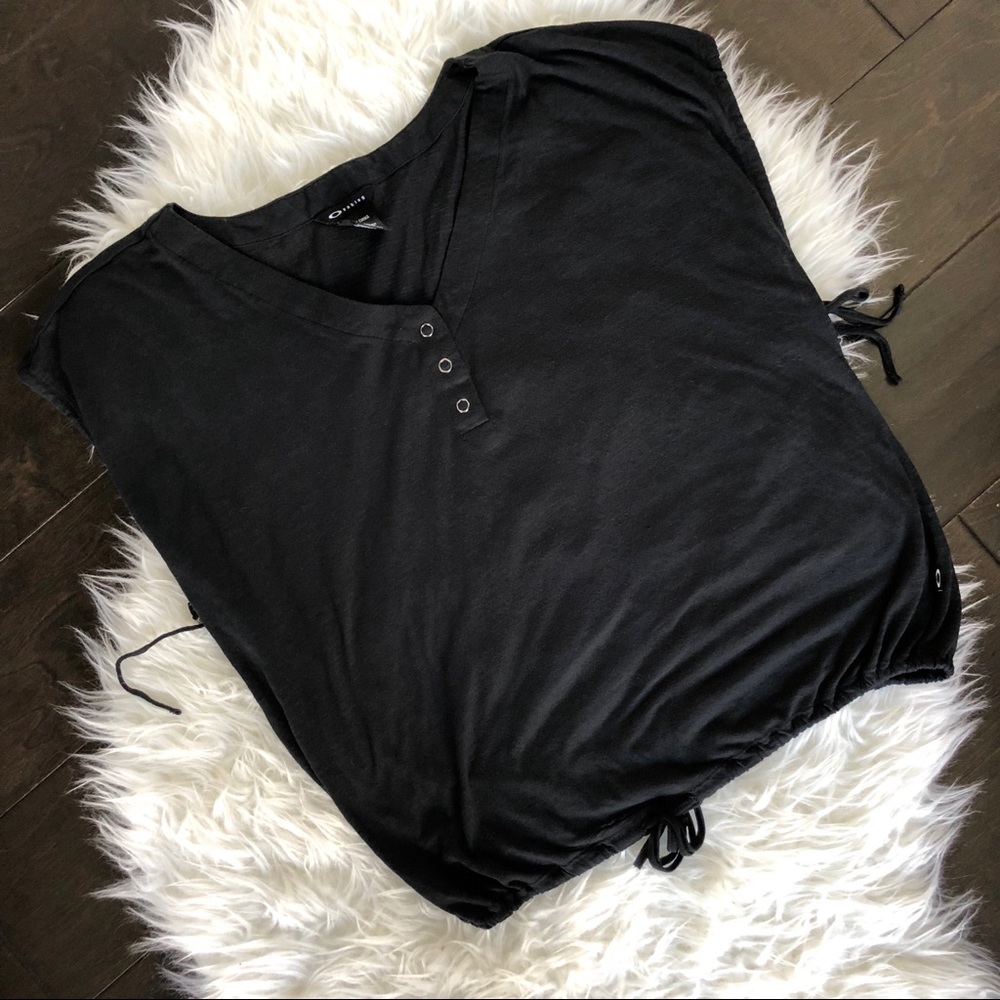 Oakley, Active, Short Sleeve Dolman Top, Black